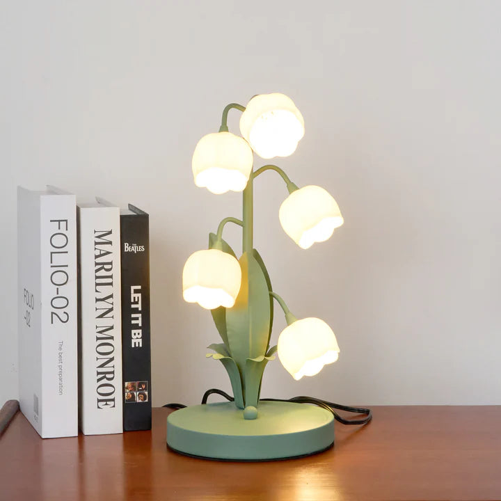 Bell Orchid Floral Table Lamp – Premium Metal Bedside & Desk Light