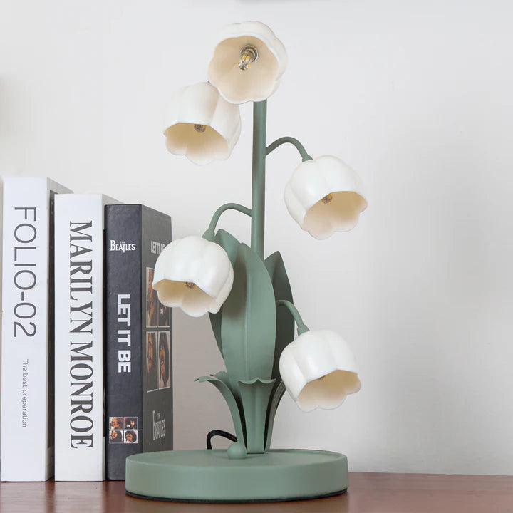Bell Orchid Floral Table Lamp – Premium Metal Bedside & Desk Light