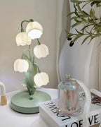 Bell Orchid Floral Table Lamp – Premium Metal Bedside & Desk Light