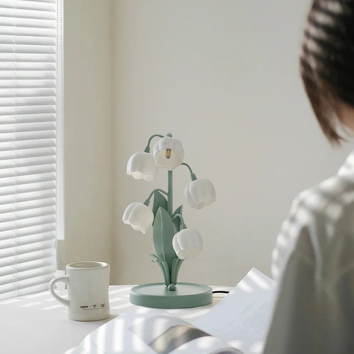 Bell Orchid Floral Table Lamp – Premium Metal Bedside & Desk Light