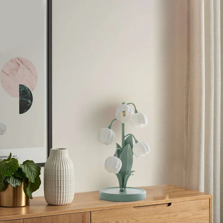 Bell Orchid Floral Table Lamp – Premium Metal Bedside & Desk Light