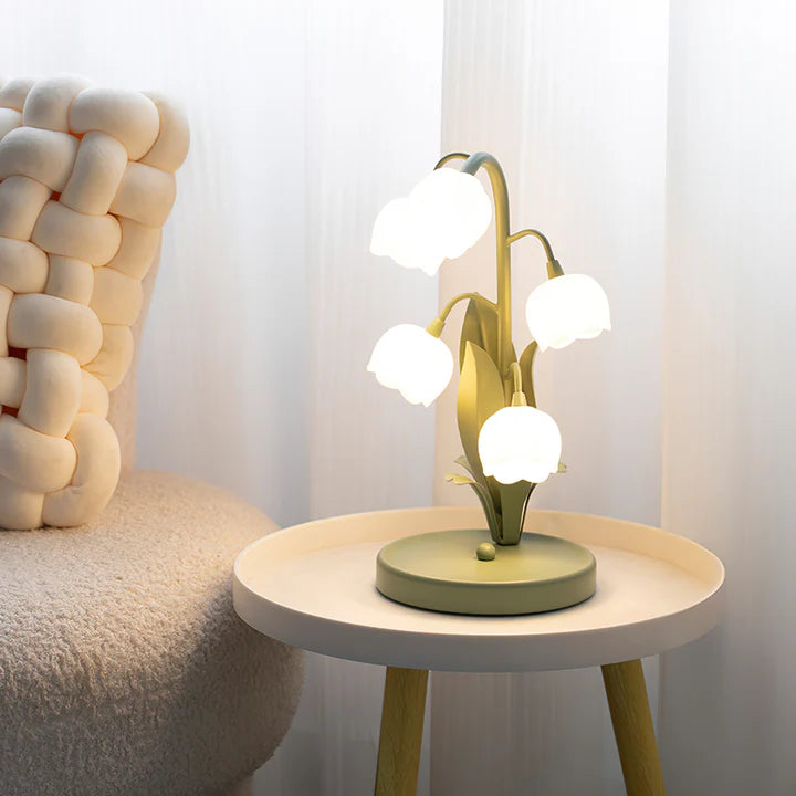 Bell Orchid Floral Table Lamp – Premium Metal Bedside & Desk Light
