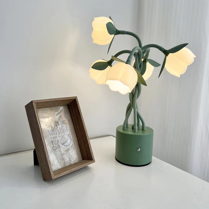Faira Flower Table Lamp – Botanical Floral Desk Light | Ambient Bedside Lamp for Home Décor