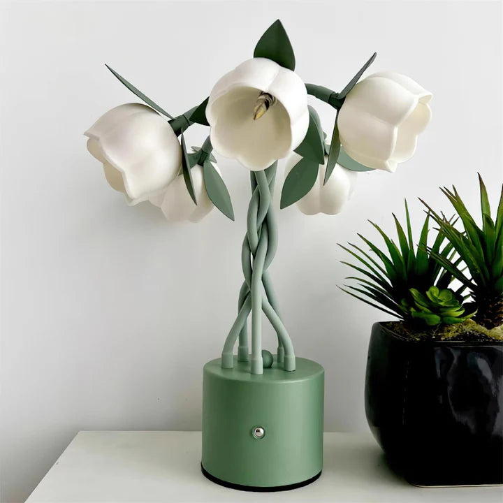 Faira Flower Table Lamp – Botanical Floral Desk Light | Ambient Bedside Lamp for Home Décor