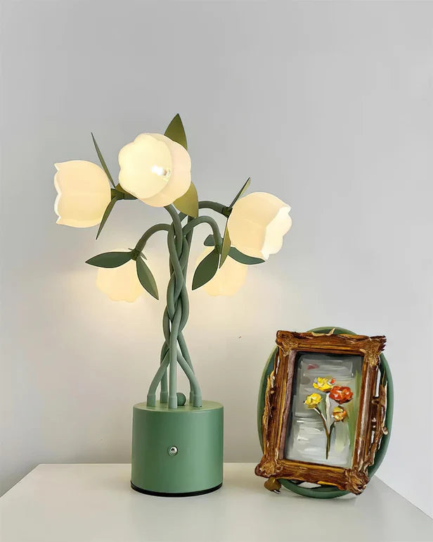 Faira Flower Table Lamp – Botanical Floral Desk Light | Ambient Bedside Lamp for Home Décor