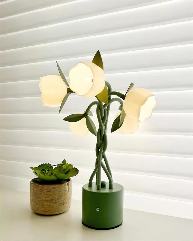 Faira Flower Table Lamp – Botanical Floral Desk Light | Ambient Bedside Lamp for Home Décor