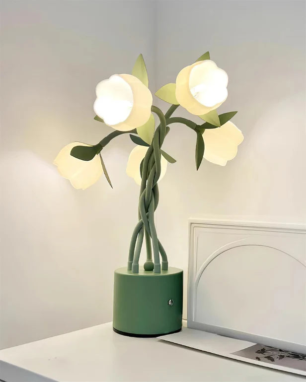 Faira Flower Table Lamp – Botanical Floral Desk Light | Ambient Bedside Lamp for Home Décor