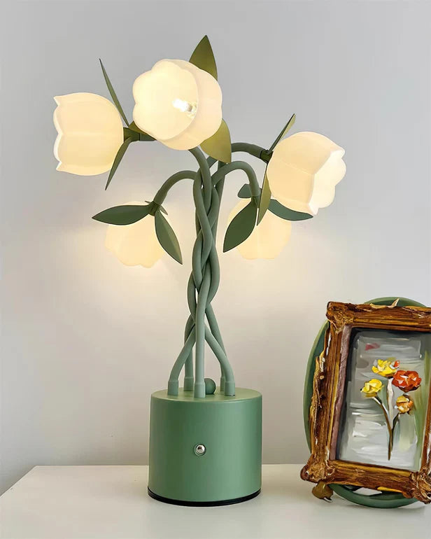 Faira Flower Table Lamp – Botanical Floral Desk Light | Ambient Bedside Lamp for Home Décor